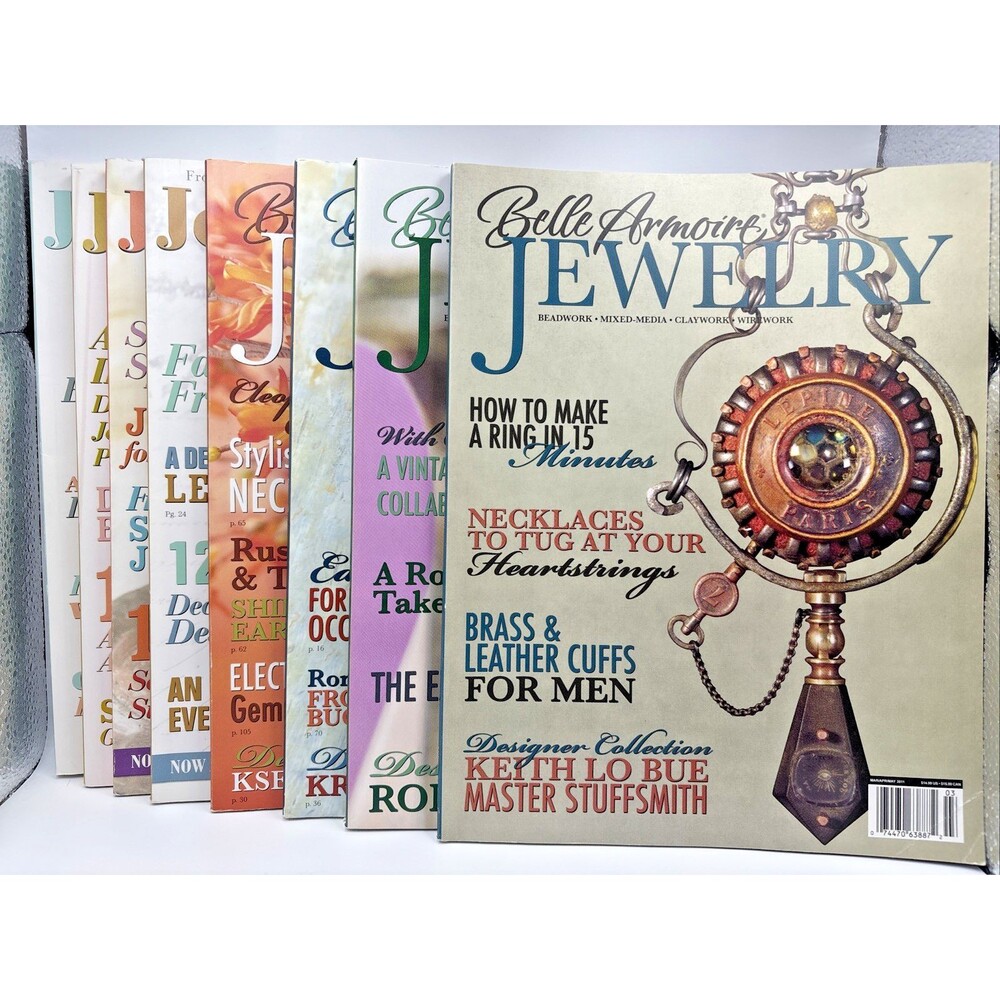 Lot of 8 Belle Armoire Jewelry & Jewelry Affaire Magazines 2011-2013 Stampington